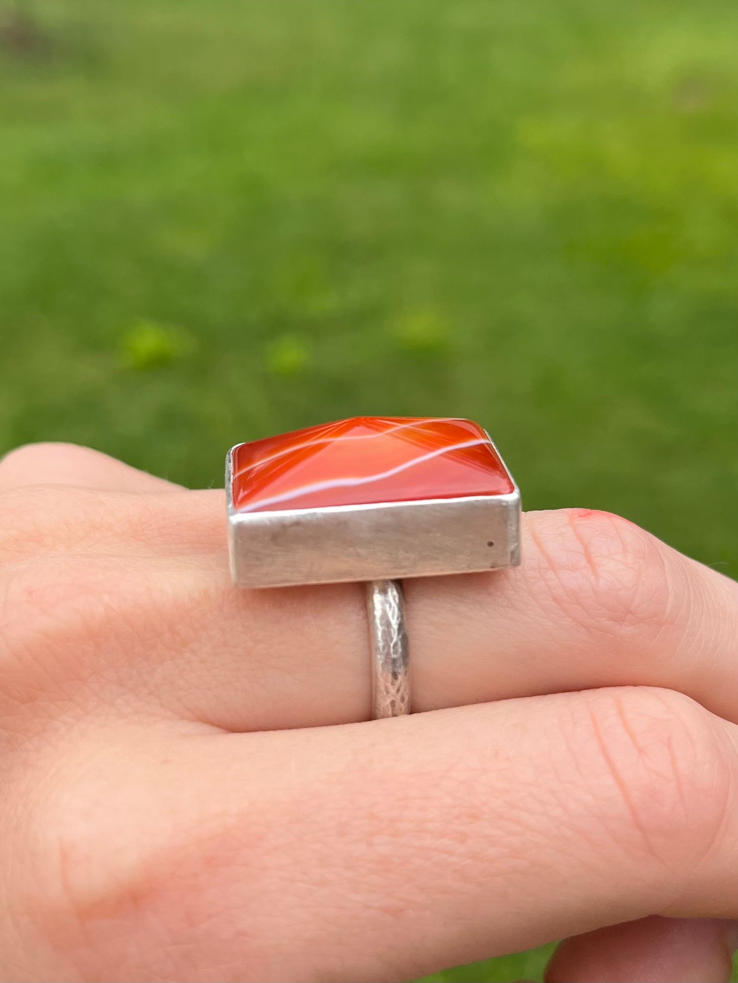 Silver & Agate Bezel Cocktail Ring