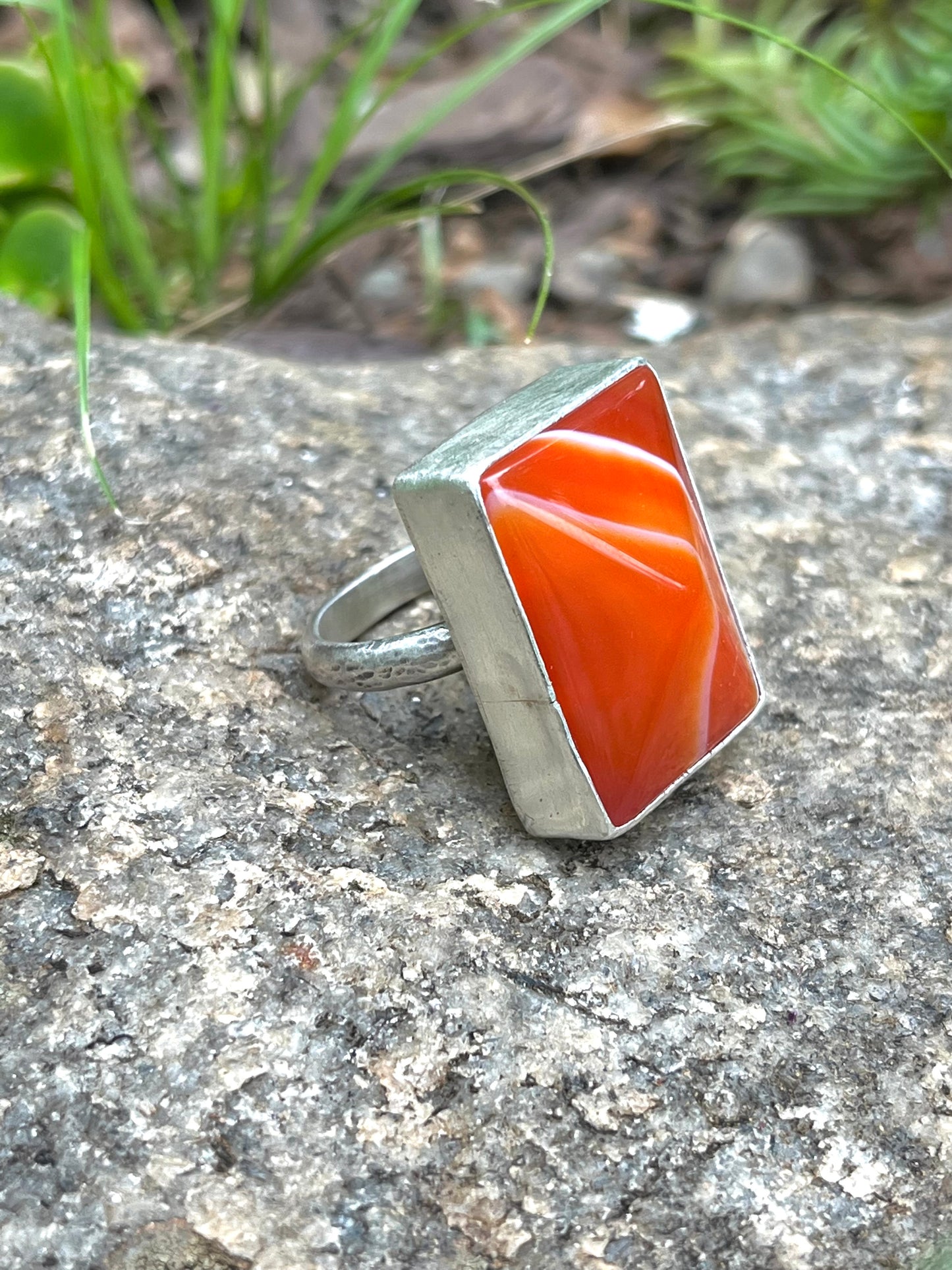 Silver & Agate Bezel Cocktail Ring