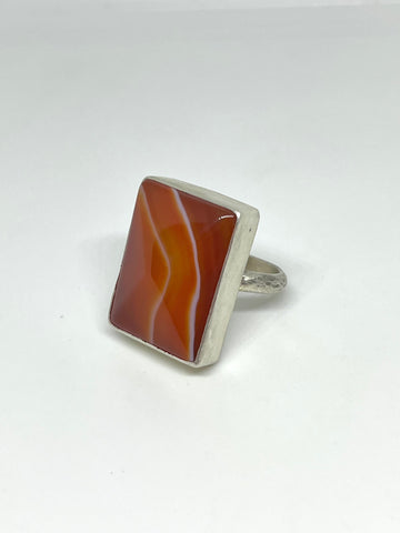 Silver & Agate Bezel Cocktail Ring